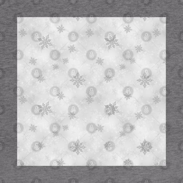 Silver Snowflakes Christmas Pattern by DeneboArt